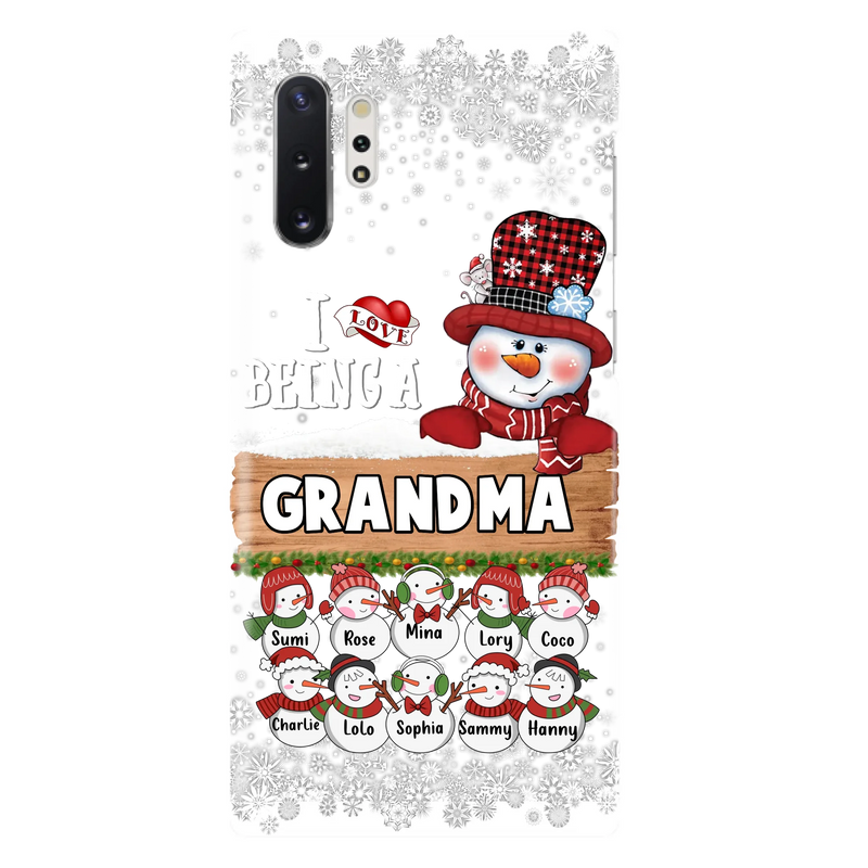Custom Personalized Grandma Phone Case - Upto 10 Grandkids - Christmas Gift Idea for Grandma - I Love Being A Grandma - Case For iPhone/Samsung