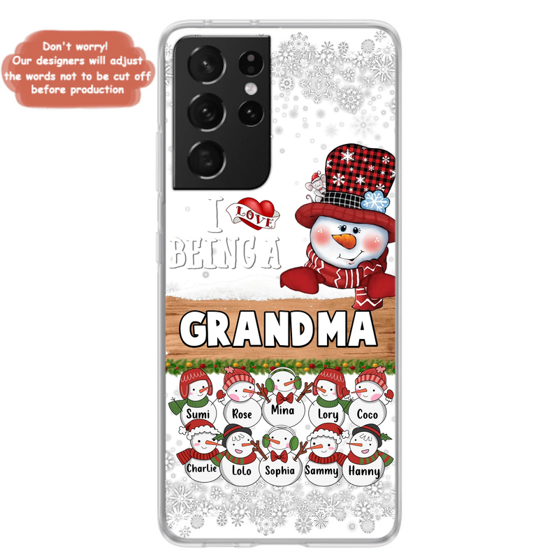 Custom Personalized Grandma Phone Case - Upto 10 Grandkids - Christmas Gift Idea for Grandma - I Love Being A Grandma - Case For iPhone/Samsung