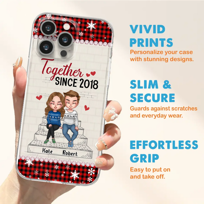Custom Personalized Christmas Couple Phone Case - Christmas Gift Idea For Couple - Together Since 2018 - Case For iPhone/Samsung