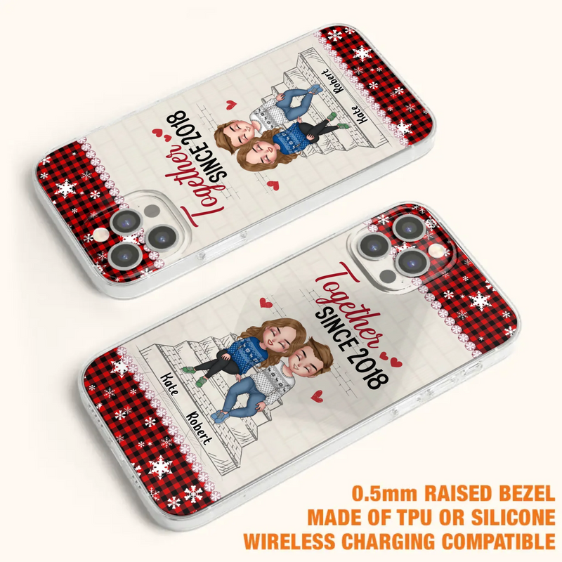 Custom Personalized Christmas Couple Phone Case - Christmas Gift Idea For Couple - Together Since 2018 - Case For iPhone/Samsung