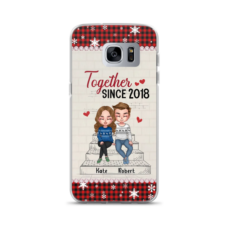 Custom Personalized Christmas Couple Phone Case - Christmas Gift Idea For Couple - Together Since 2018 - Case For iPhone/Samsung