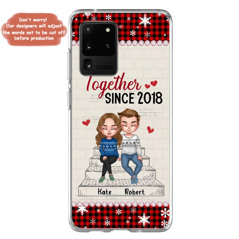 Custom Personalized Christmas Couple Phone Case - Christmas Gift Idea For Couple - Together Since 2018 - Case For iPhone/Samsung