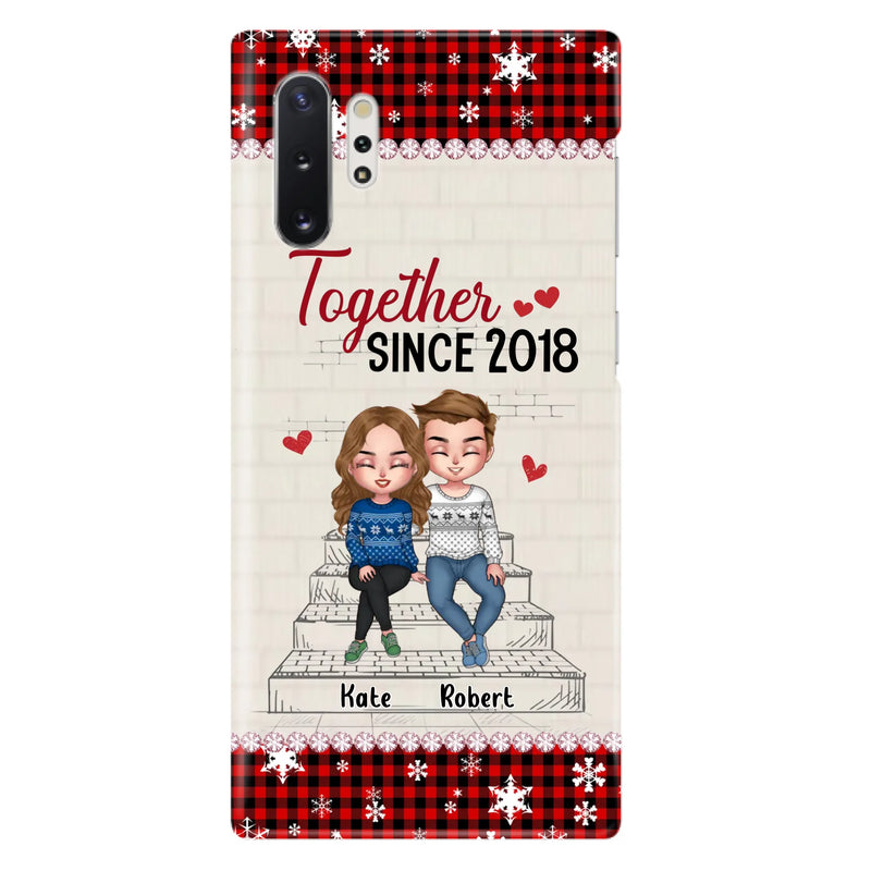 Custom Personalized Christmas Couple Phone Case - Christmas Gift Idea For Couple - Together Since 2018 - Case For iPhone/Samsung