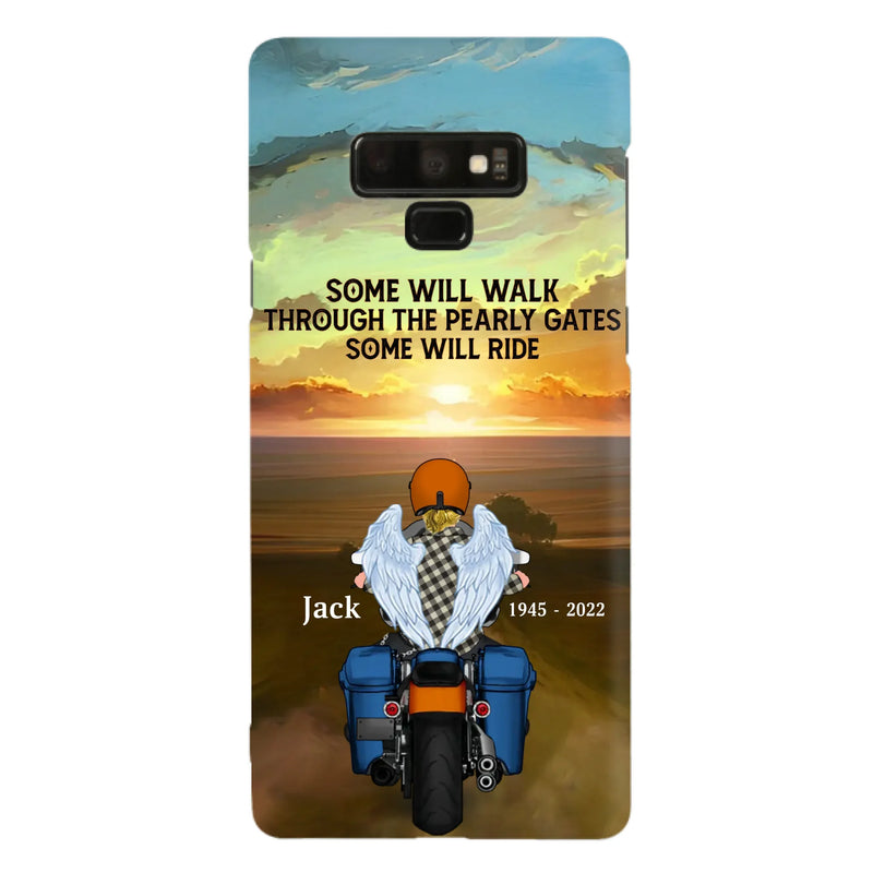 Custom Personalized Memorial Biker Phone Case - Memorial Gift Idea For Father's Day - Some Will Ride - Case For iPhone/Samsung