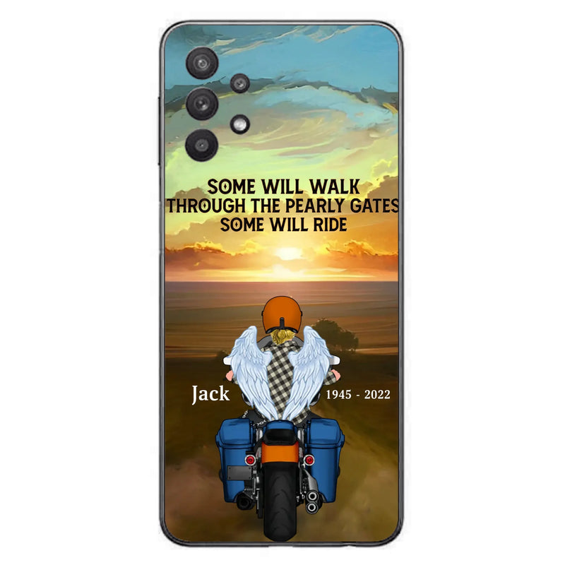 Custom Personalized Memorial Biker Phone Case - Memorial Gift Idea For Father's Day - Some Will Ride - Case For iPhone/Samsung