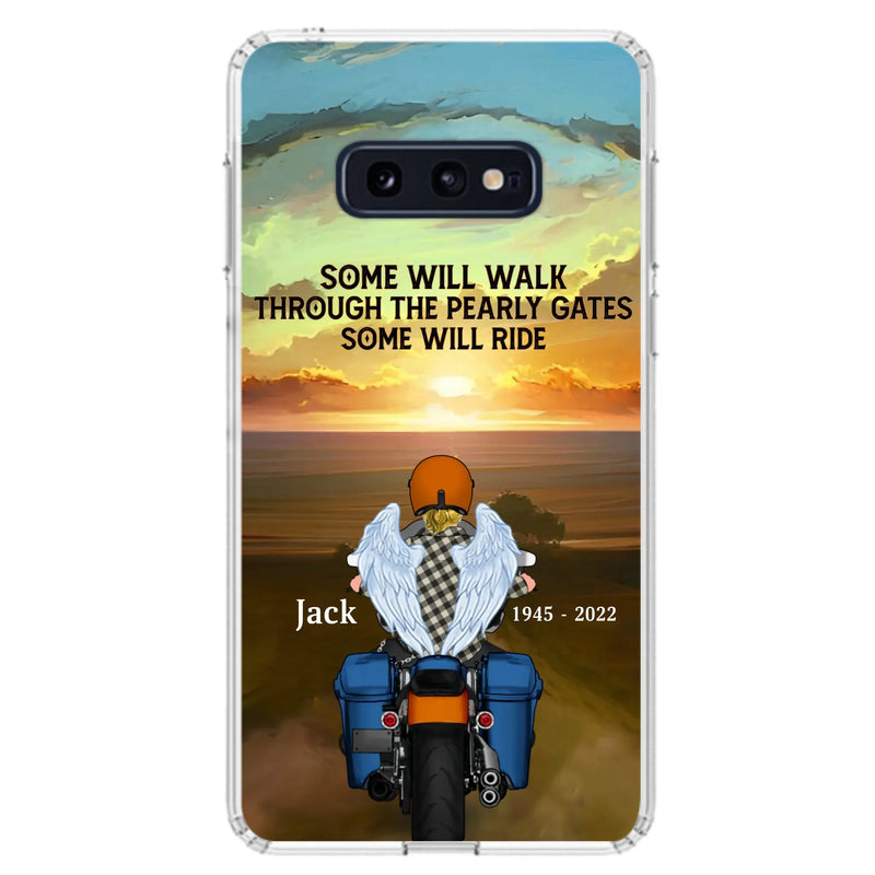 Custom Personalized Memorial Biker Phone Case - Memorial Gift Idea For Father's Day - Some Will Ride - Case For iPhone/Samsung