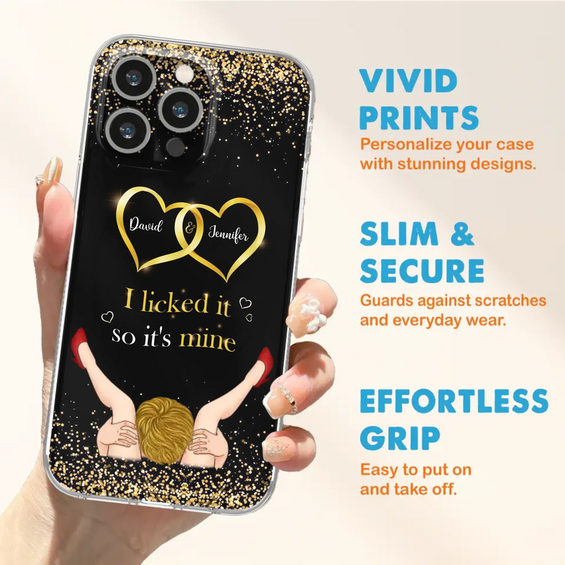 Custom Personalized Couple Phone Case - Gift Idea For Couple/Valentines Day - I Licked It So It's Mine - Case For iPhone/Samsung