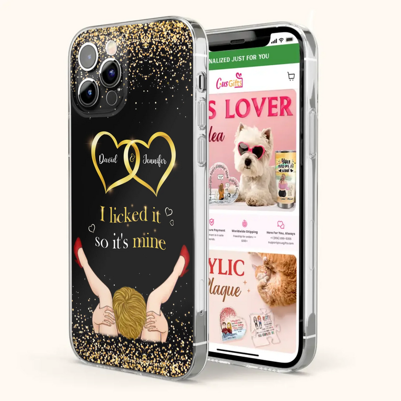 Custom Personalized Couple Phone Case - Gift Idea For Couple/Valentines Day - I Licked It So It's Mine - Case For iPhone/Samsung