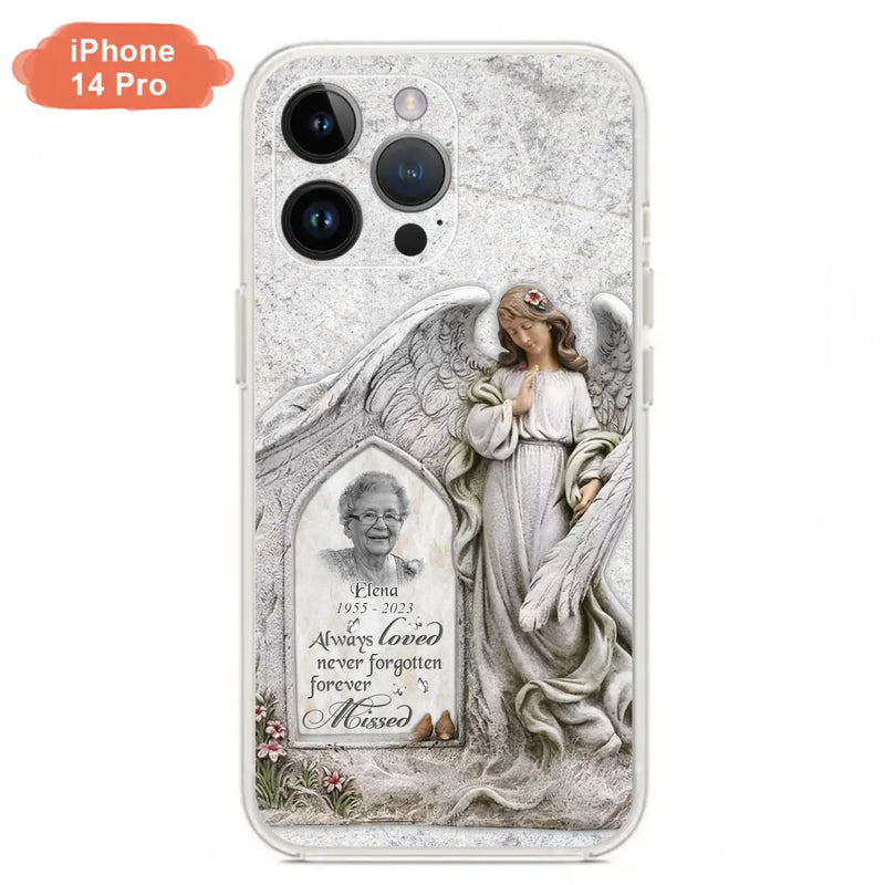 Custom Personalized Memorial Photo Phone Case - Memorial Gift Idea For Family Member - Always Loved Never Forgotten Forever Missed - Case For iPhone/Samsung