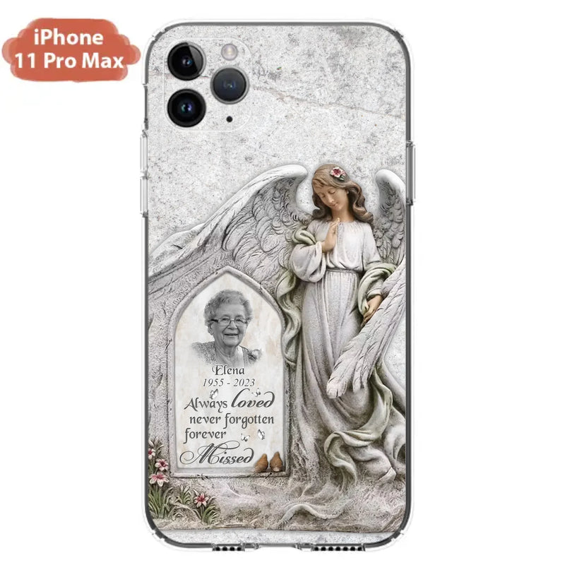 Custom Personalized Memorial Photo Phone Case - Memorial Gift Idea For Family Member - Always Loved Never Forgotten Forever Missed - Case For iPhone/Samsung