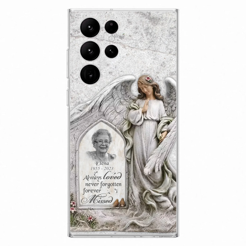 Custom Personalized Memorial Photo Phone Case - Memorial Gift Idea For Family Member - Always Loved Never Forgotten Forever Missed - Case For iPhone/Samsung