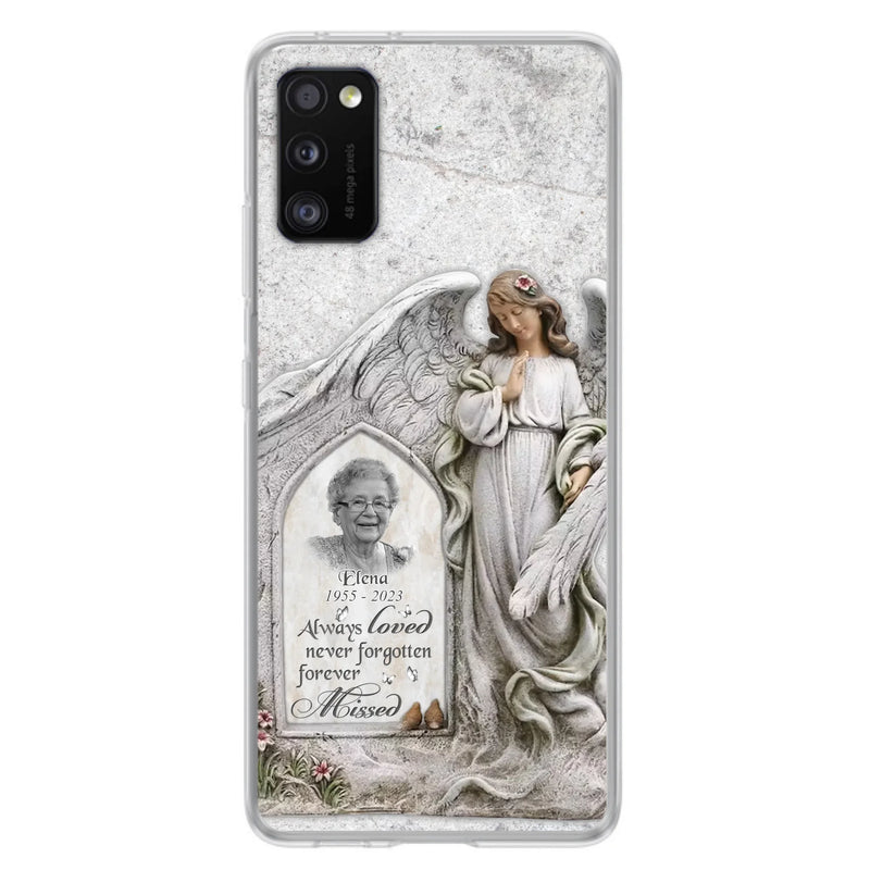 Custom Personalized Memorial Photo Phone Case - Memorial Gift Idea For Family Member - Always Loved Never Forgotten Forever Missed - Case For iPhone/Samsung