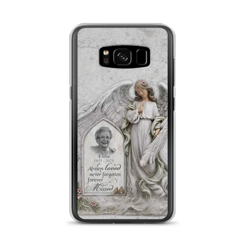 Custom Personalized Memorial Photo Phone Case - Memorial Gift Idea For Family Member - Always Loved Never Forgotten Forever Missed - Case For iPhone/Samsung