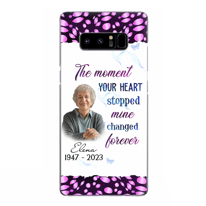 Custom Personalized Memorial Photo Phone Case - Memorial Gift For Family Member - Upload Photo - Case For iPhone/Samsung - The Moment Your Heart Stopped Mine Changed Forever