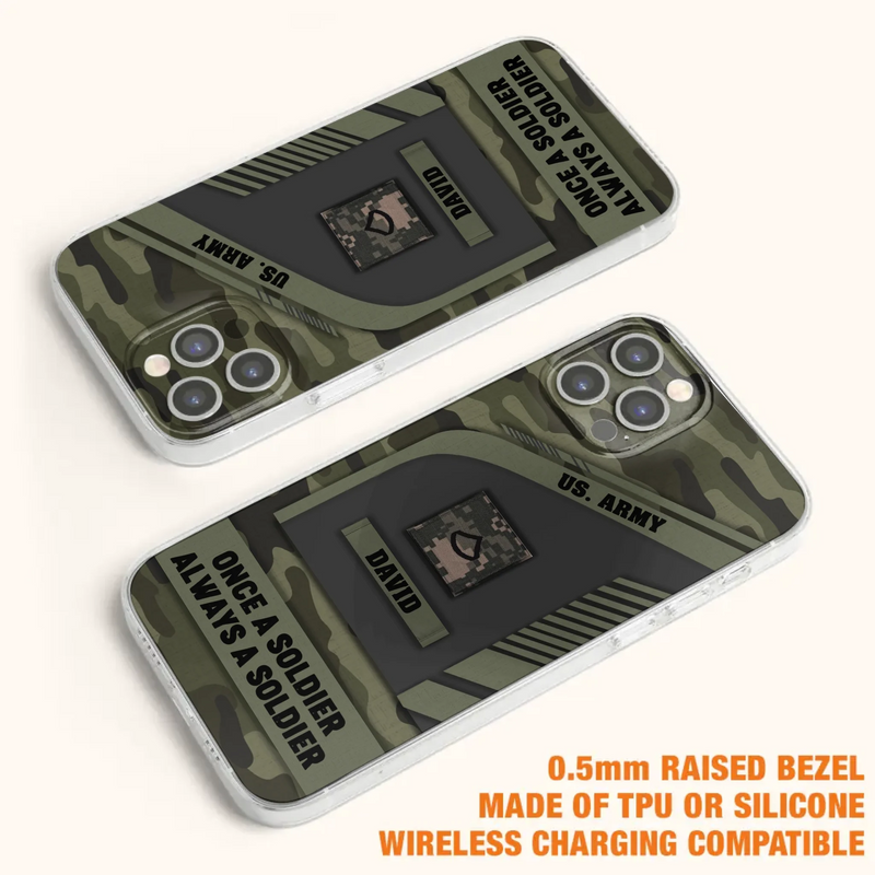 Custom Personalized Veteran Phone Case - Gift Idea For Veteran/Veterans Day - Once A Soldier Always A Soldier - Case for iPhone/Samsung