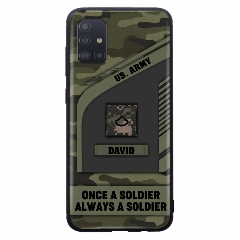 Custom Personalized Veteran Phone Case - Gift Idea For Veteran/Veterans Day - Once A Soldier Always A Soldier - Case for iPhone/Samsung