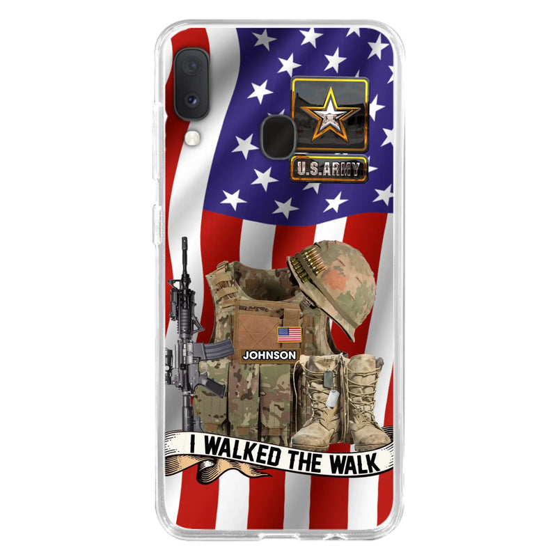 Custom Personalized Veteran US Flag Phone Case - Gift Idea For Veteran - Case For iPhone/ Samsung - I Walked The Walk