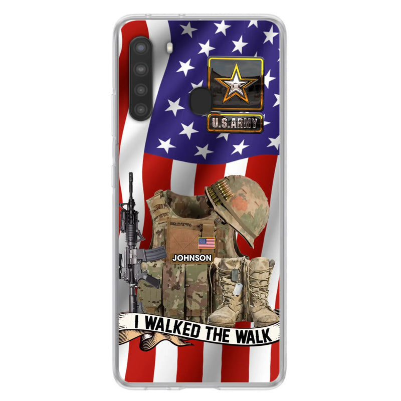 Custom Personalized Veteran US Flag Phone Case - Gift Idea For Veteran - Case For iPhone/ Samsung - I Walked The Walk