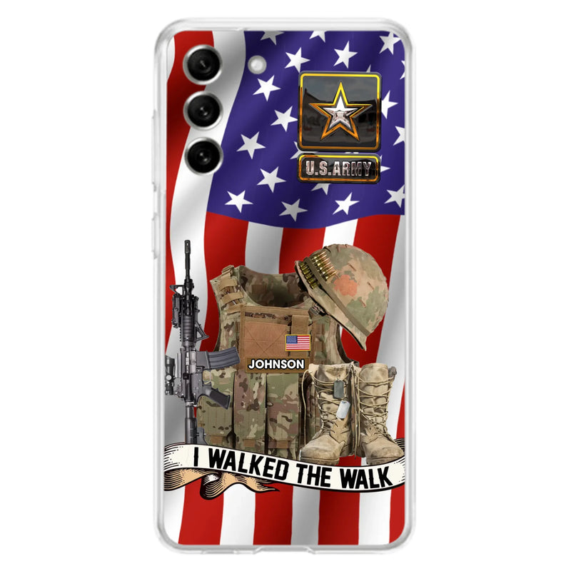 Custom Personalized Veteran US Flag Phone Case - Gift Idea For Veteran - Case For iPhone/ Samsung - I Walked The Walk