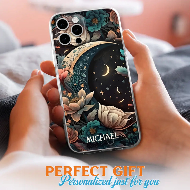 Custom Personalized Cottagecore Floral Sun Moon Stars Phone Case -  Case For iPhone/Samsung
