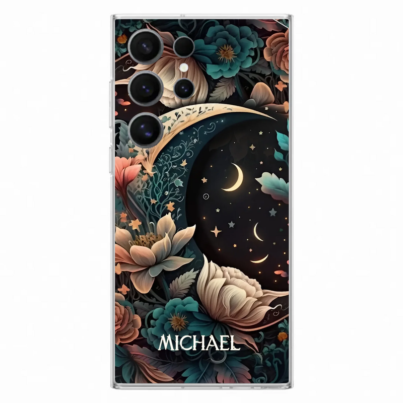Custom Personalized Cottagecore Floral Sun Moon Stars Phone Case -  Case For iPhone/Samsung