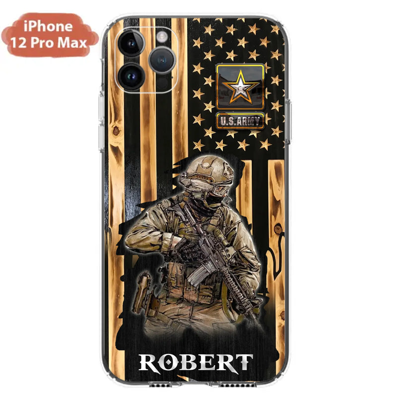 Custom Personalized Veteran US Flag Phone Case - Gift Idea For Veteran/ Soldier - Case For iPhone/ Samsung