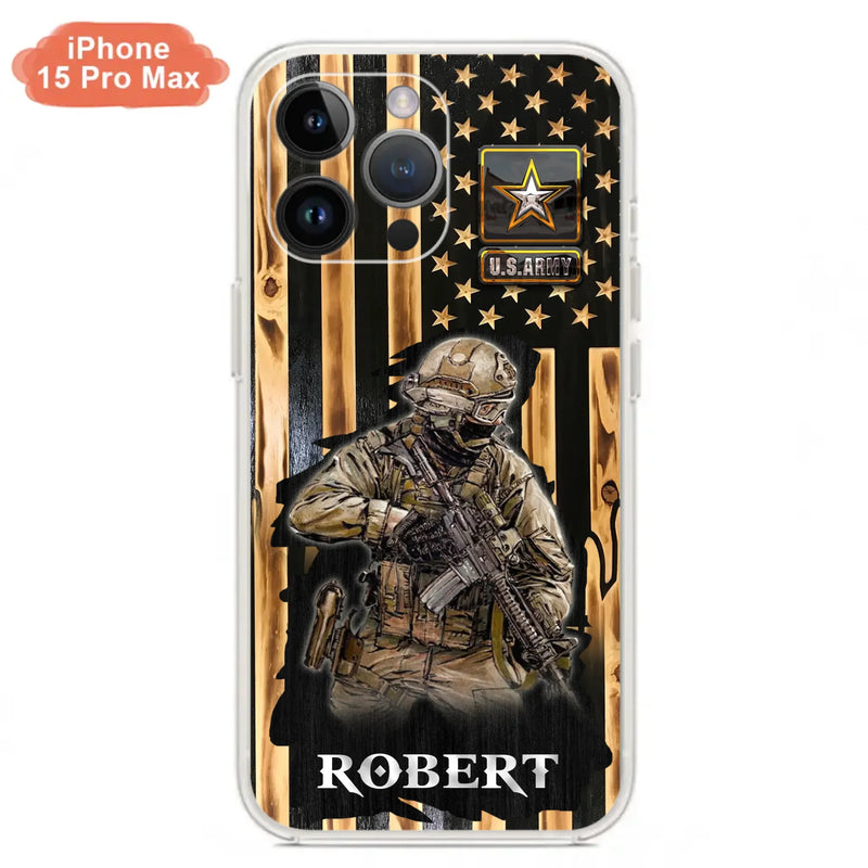 Custom Personalized Veteran US Flag Phone Case - Gift Idea For Veteran/ Soldier - Case For iPhone/ Samsung