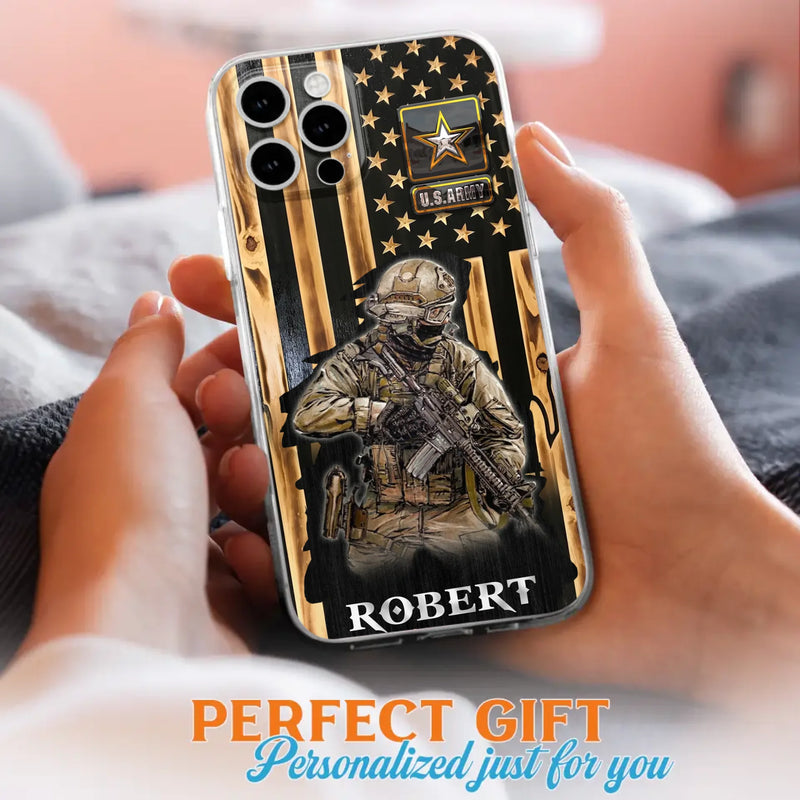 Custom Personalized Veteran US Flag Phone Case - Gift Idea For Veteran/ Soldier - Case For iPhone/ Samsung