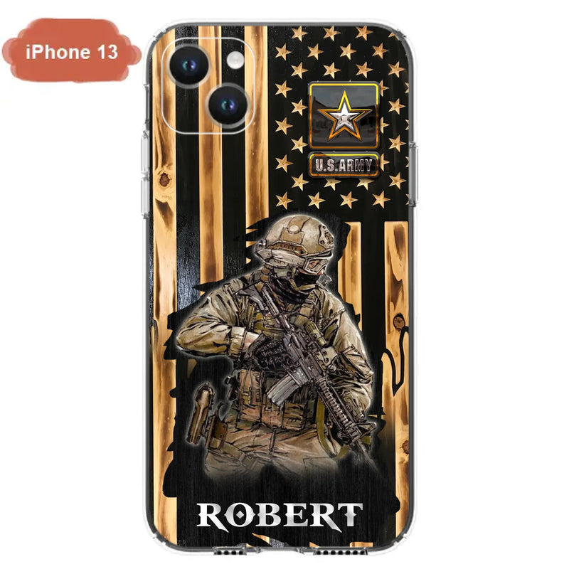 Custom Personalized Veteran US Flag Phone Case - Gift Idea For Veteran/ Soldier - Case For iPhone/ Samsung