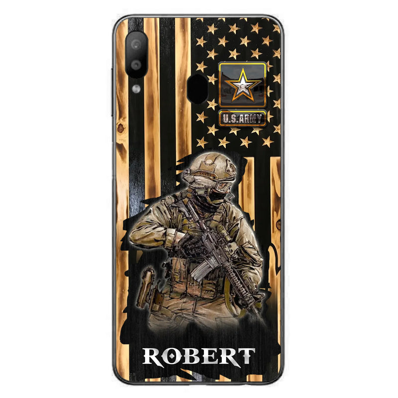 Custom Personalized Veteran US Flag Phone Case - Gift Idea For Veteran/ Soldier - Case For iPhone/ Samsung
