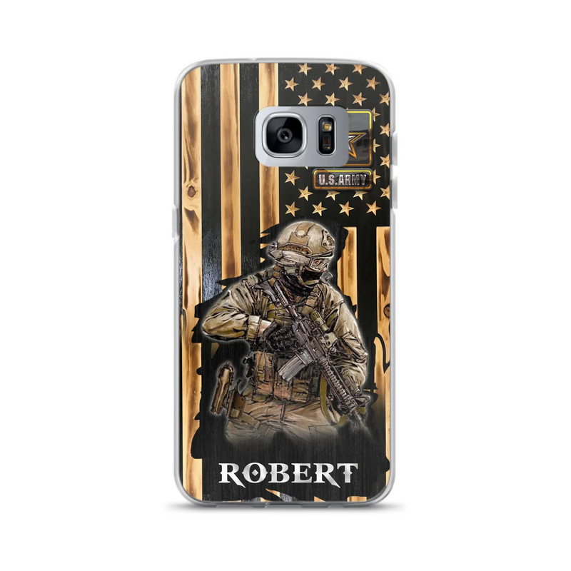 Custom Personalized Veteran US Flag Phone Case - Gift Idea For Veteran/ Soldier - Case For iPhone/ Samsung