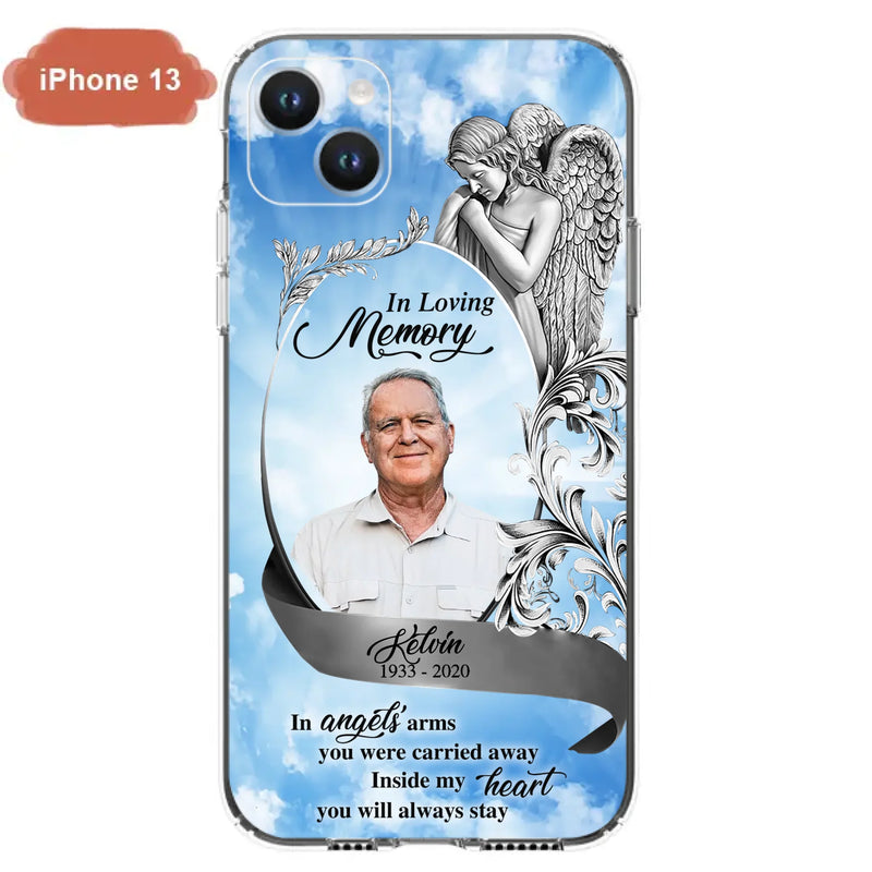 Custom Personalized Memorial Photo Phone Case - Memorial Gift Idea for Family - Inside My Heart You Will Always Stay - Case For iPhone/Samsung