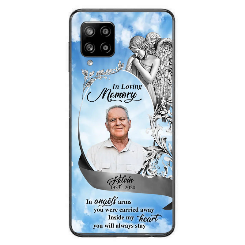Custom Personalized Memorial Photo Phone Case - Memorial Gift Idea for Family - Inside My Heart You Will Always Stay - Case For iPhone/Samsung