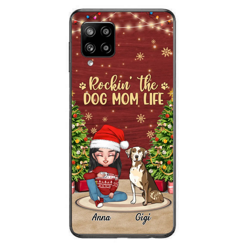 Custom Personalized Dog Mom iPhone/ Samsung Case - Christmas Gift Idea For Dogs Lovers - Upto 4 Dogs - Rockin' The Dog Mom Life