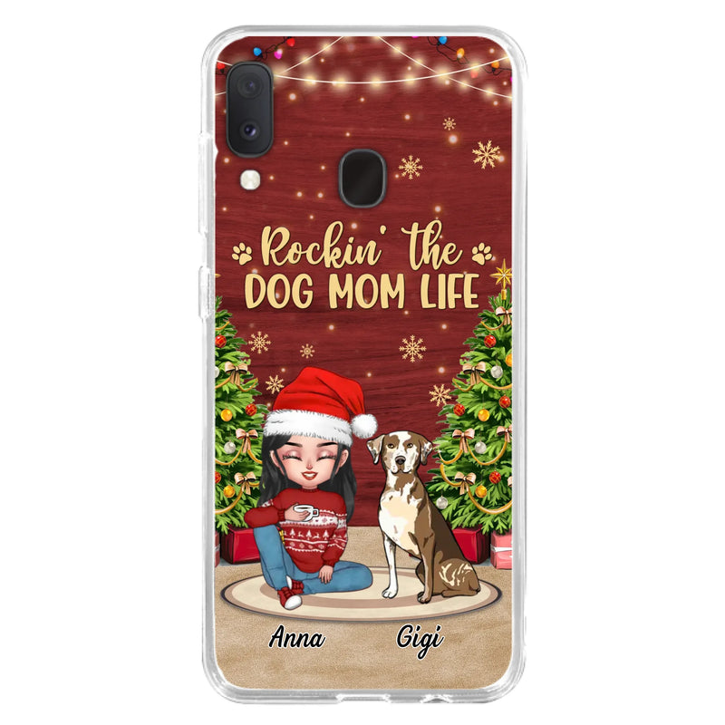 Custom Personalized Dog Mom iPhone/ Samsung Case - Christmas Gift Idea For Dogs Lovers - Upto 4 Dogs - Rockin' The Dog Mom Life