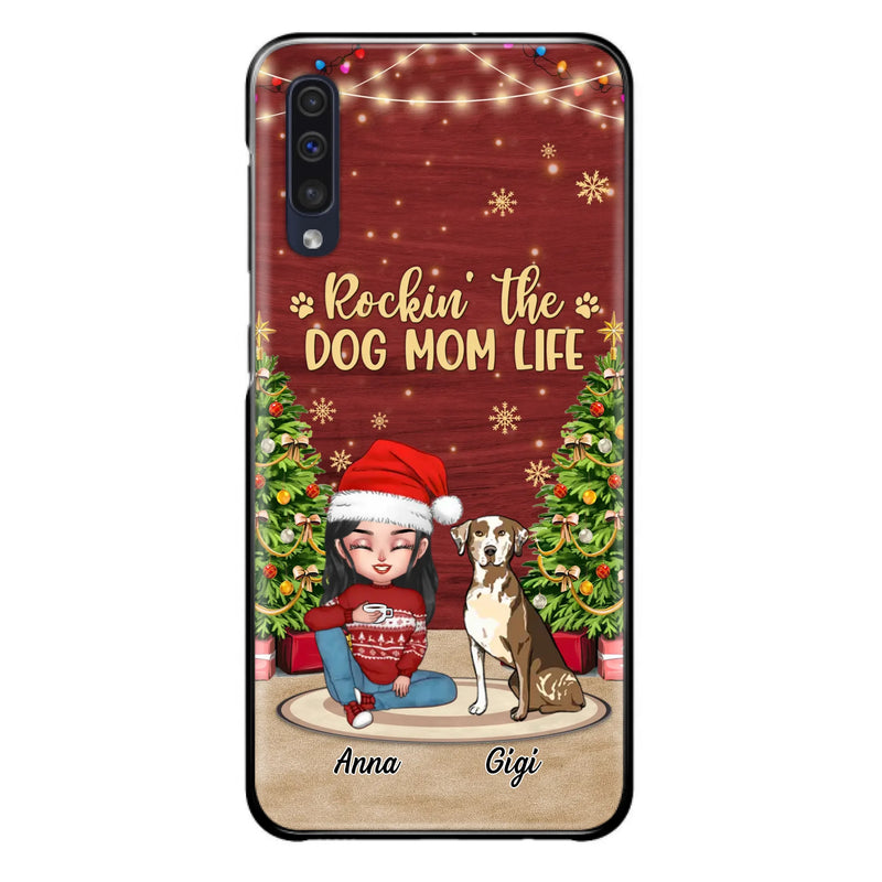 Custom Personalized Dog Mom iPhone/ Samsung Case - Christmas Gift Idea For Dogs Lovers - Upto 4 Dogs - Rockin' The Dog Mom Life