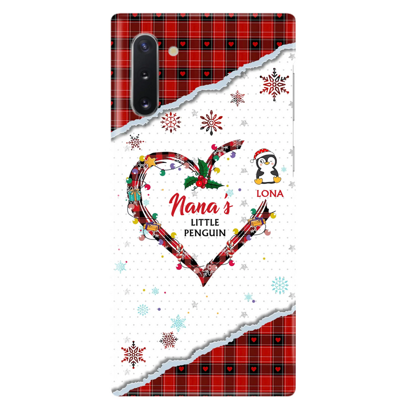Personalized Christmas Nana Phone Case - Gift Idea For Grandma - Upto 10 Penguins -  Case For iPhone/Samsung