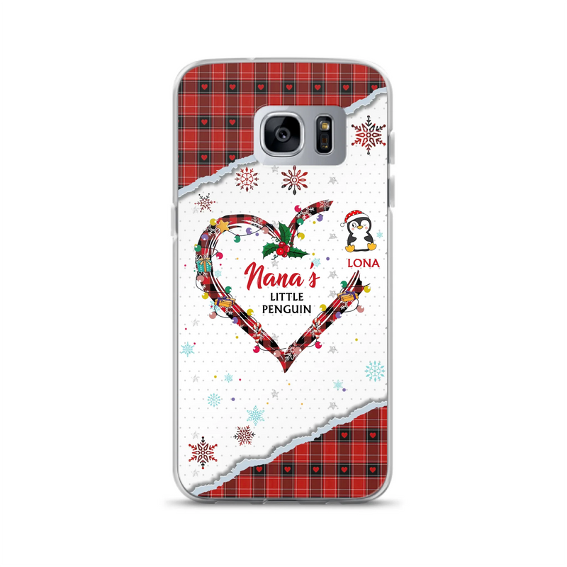 Personalized Christmas Nana Phone Case - Gift Idea For Grandma - Upto 10 Penguins -  Case For iPhone/Samsung