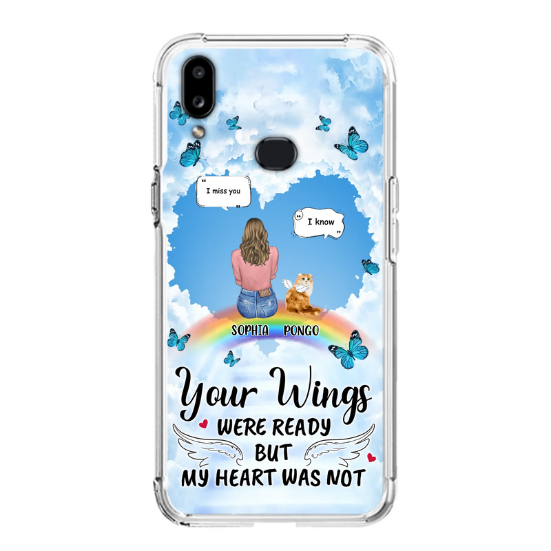 Personalized Memorial Pet Phone Case - Gift Idea For Dog/Cat/Rabbits Owners - Upto 3 Pets - Your Wings Were Ready But My Heart Was Not - Case For iPhone/Samsung