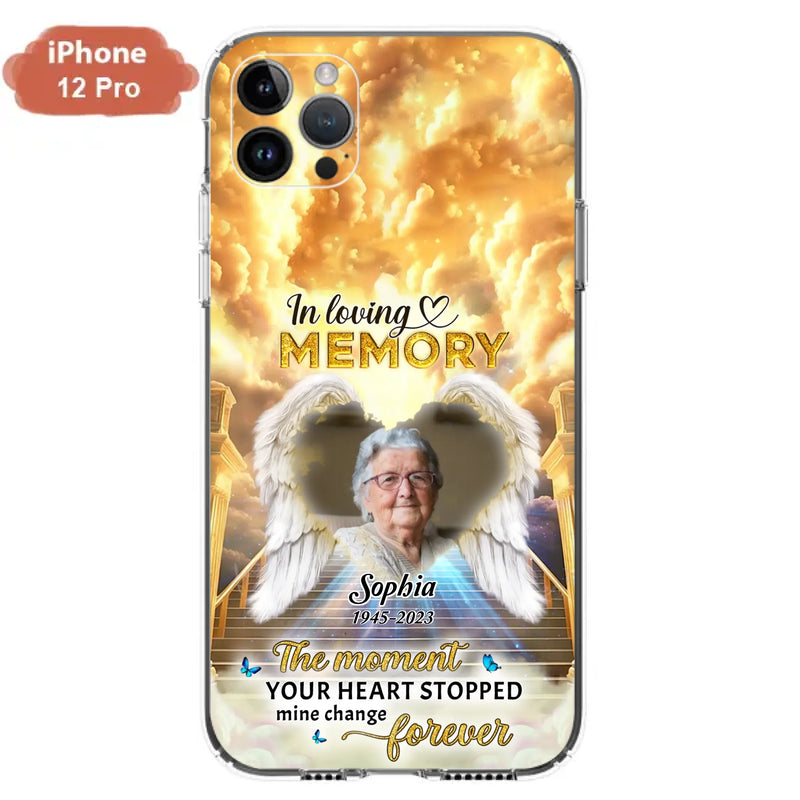The Moment Your Heart Stopped Mine Changed Forever - Personalized Memorial iPhone/ Samsung Case - Upload Photo - Memorial Gift Idea