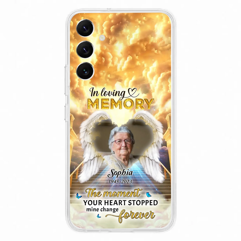 The Moment Your Heart Stopped Mine Changed Forever - Personalized Memorial iPhone/ Samsung Case - Upload Photo - Memorial Gift Idea