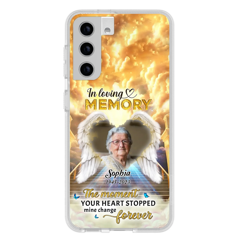 The Moment Your Heart Stopped Mine Changed Forever - Personalized Memorial iPhone/ Samsung Case - Upload Photo - Memorial Gift Idea