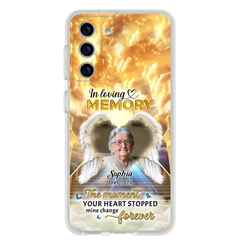 The Moment Your Heart Stopped Mine Changed Forever - Personalized Memorial iPhone/ Samsung Case - Upload Photo - Memorial Gift Idea