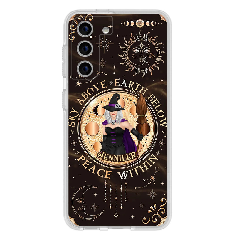 Custom Personalized Witch Phone Case - Halloween Gift Idea For Girl - Wiccan Decor/Pagan Decor - As Above So Below - Cases For iPhone And Samsung