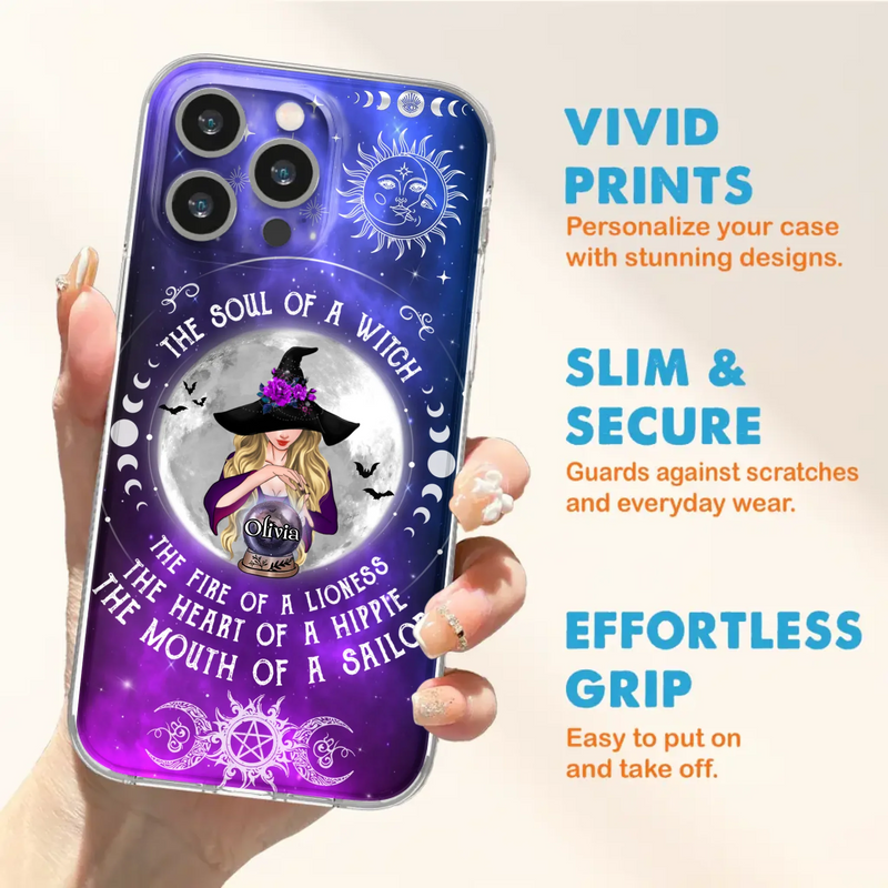 Personalized Witch Phone Case - Halloween Gift Idea For Witch Lovers - The Soul Of A Witch - Case For iPhone/Samsung
