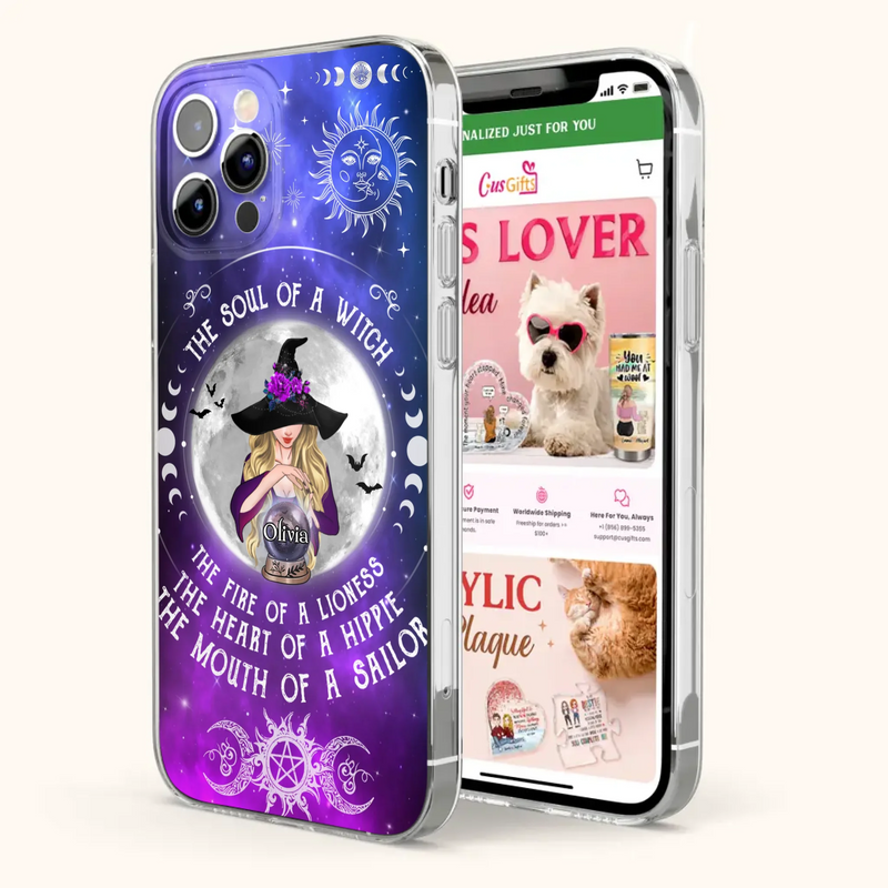 Personalized Witch Phone Case - Halloween Gift Idea For Witch Lovers - The Soul Of A Witch - Case For iPhone/Samsung
