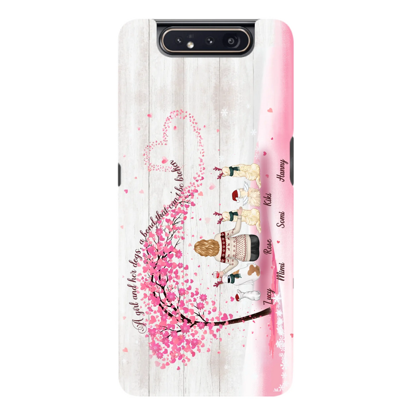 Personalized Dog Mom/Dad Phone Case - Mom/Dad With Up To 5 Dogs - Gift Idea For Dog Lovers - A Girl And Her Dogs, A Bond That Can't Be Broken - Case For iPhone/Samsung