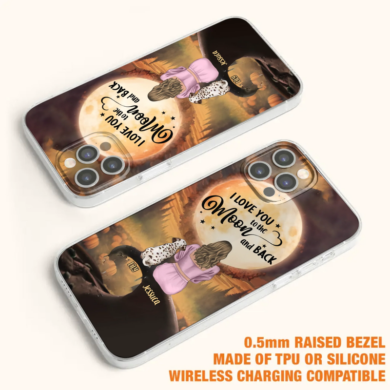 Personalized Memorial Pet Mom Phone Case - Gift Idea For Dog/Cat Owners - I Love You To The Moon And Back - Case For iPhone/Samsung