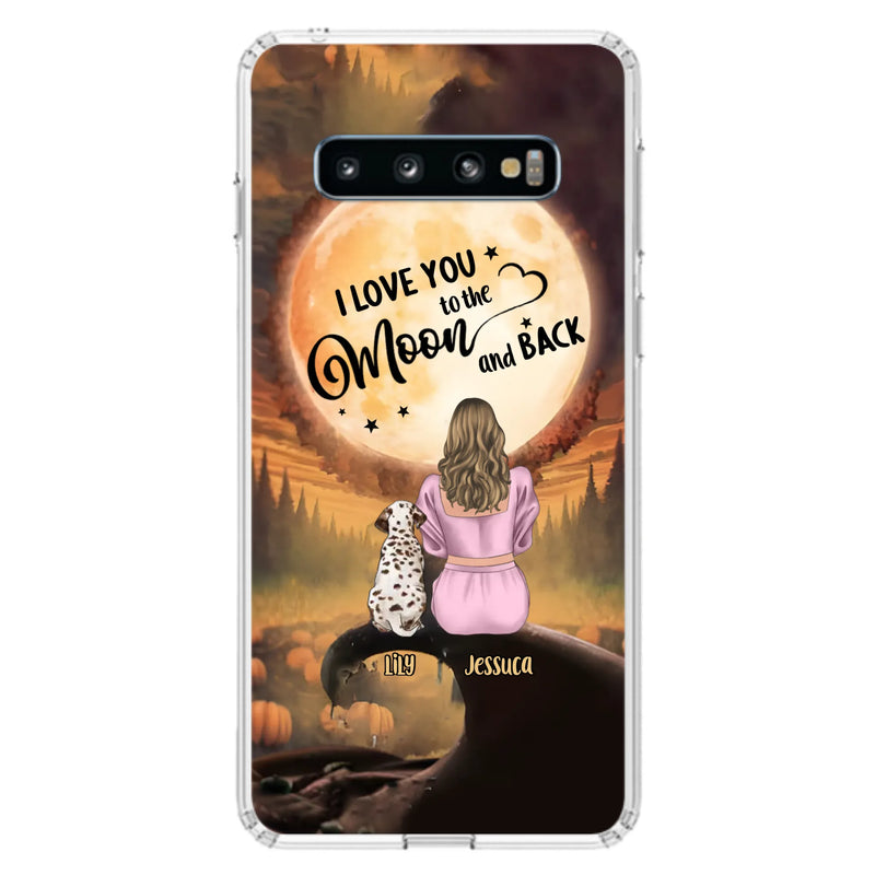 Personalized Memorial Pet Mom Phone Case - Gift Idea For Dog/Cat Owners - I Love You To The Moon And Back - Case For iPhone/Samsung