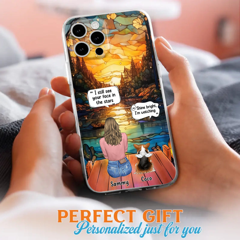 Personalized Memorial Pet Phone Case - Memorial Gift Idea For Dog/Cat/Rabbits Owners - I Still See Your Face In The Stars - Case For iPhone/Samsung